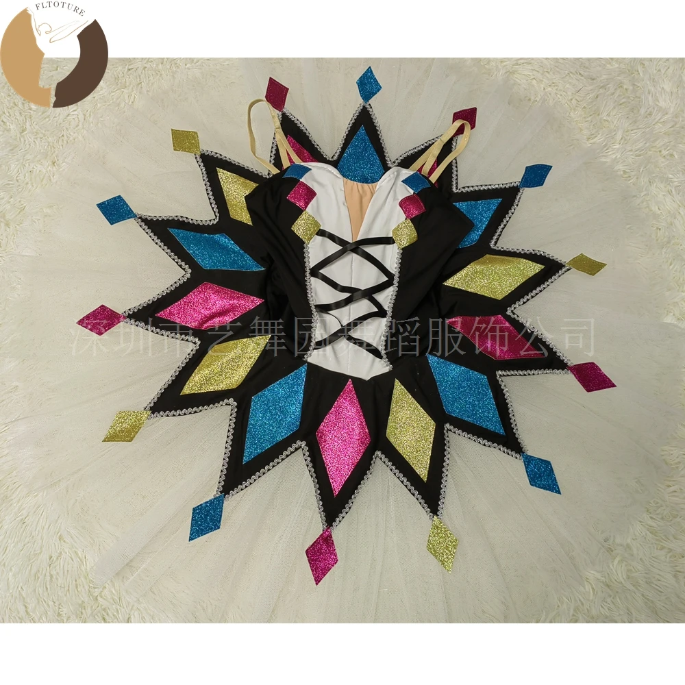 

FLTOTURE YN2045 High Quality Good Elastic Kids Children Dance Stage Wear Custom Made Ballet Variations Millions Tutu Skirt