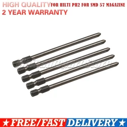 5x Long 116mm FOR HILTI PH2 FOR SMD 57 MAGAZINE Magnetic Cross Head Electric Screwdriver Bit Screw Cap Bolt Tools For Car Acc