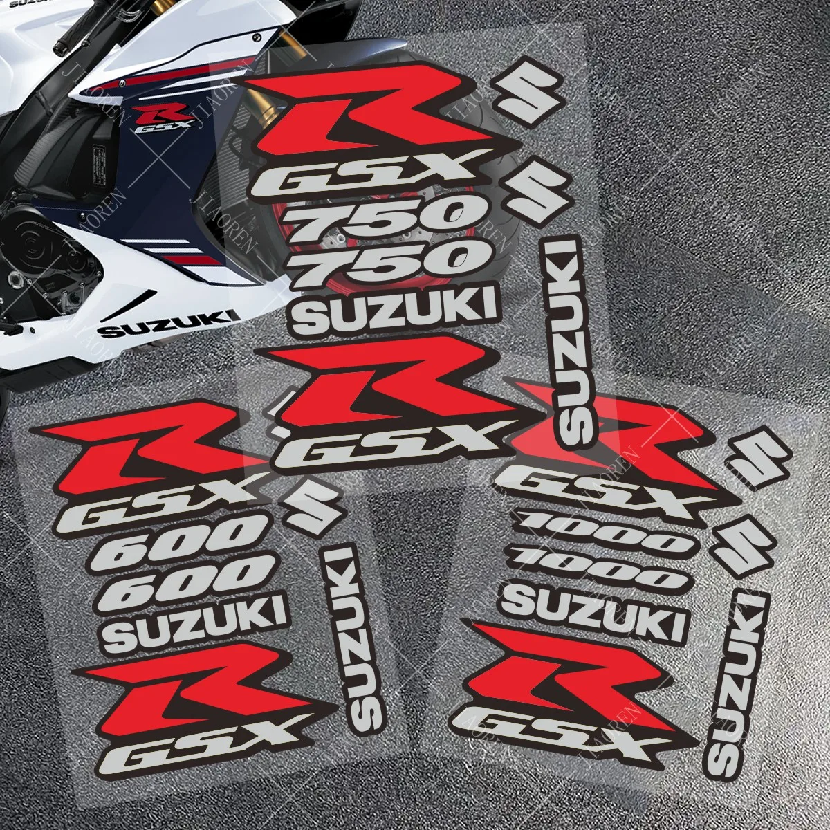 Vinyl Suzuki GSXR Sticker Decal 600 750 1000 Logo Set GSX R Tank Emblem Kit