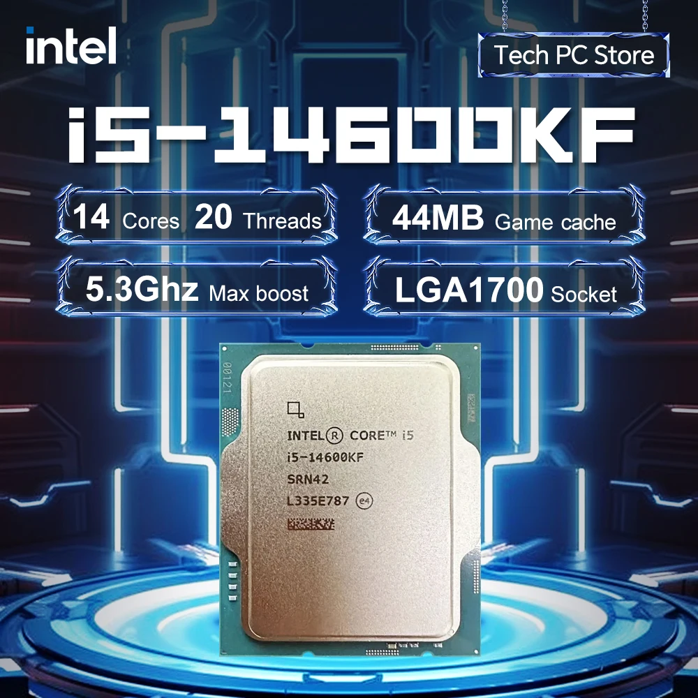 Intel Core i5 14600KF 14-Core(6-P-core 8-E-core) 20-Thread 3.5 جيجا هرتز CPU L3=24M 125W LGA 1700 بدون مروحة #1