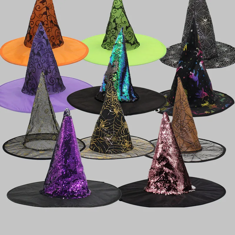 

1pcs Wizard Hat Witch Top Hat Cloth Halloween Makeup Costume Props Caps
