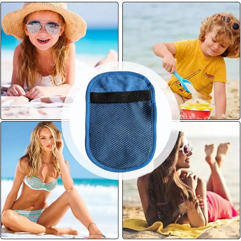 Beach Sand Mitt Dur-able Sand Massage Bathhouse Shower Back Rub Supplies Wipe Off Mitt For Beach Volleyball And Beach Activities