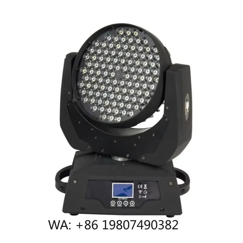 108x3W 4in1 RGBW DMX LED Wash Moving Head Projection Light Full Coverage for DJ Disco Stage Background Lighting