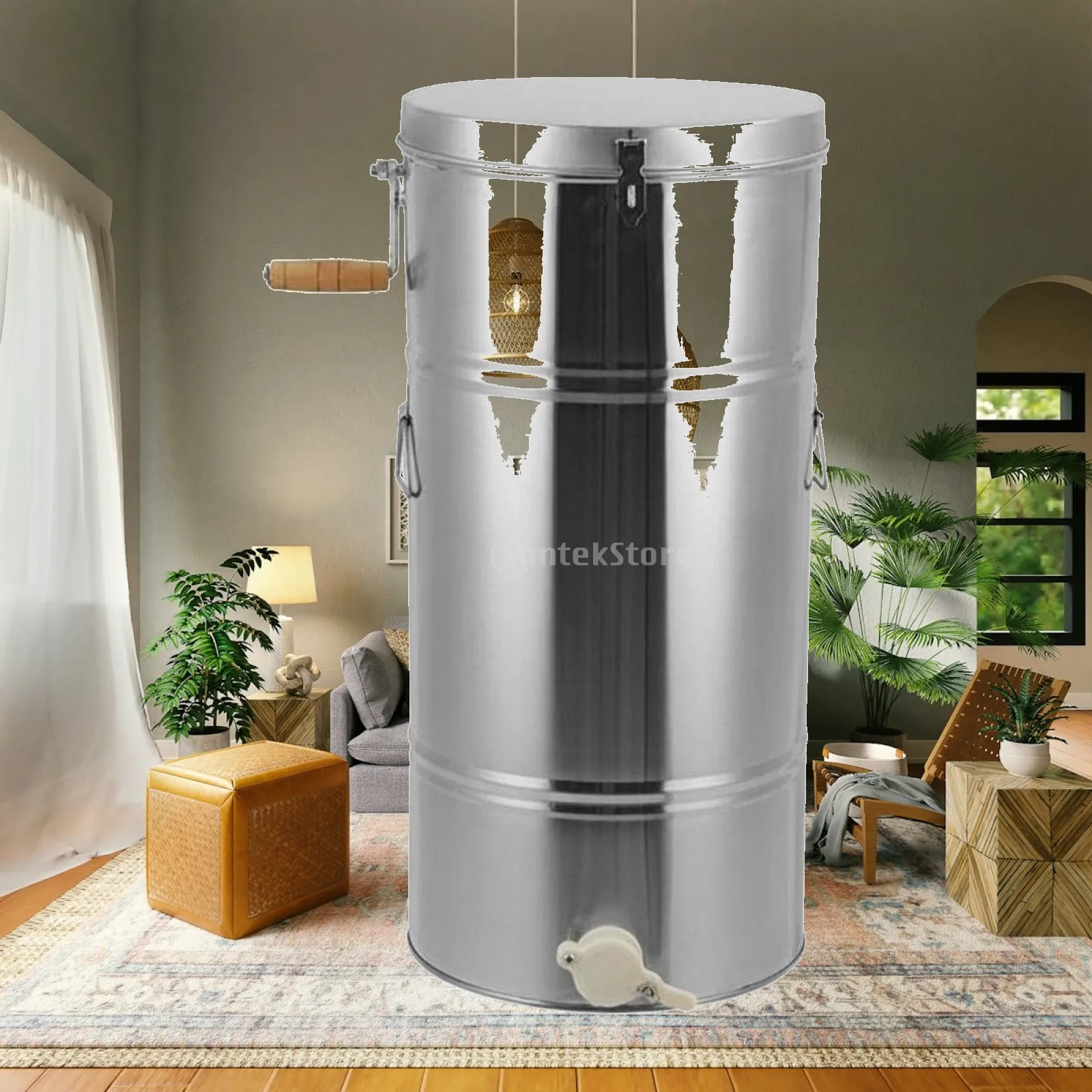 Manual Honey Extractor Spinner 2 Frame Stainless Steel Honeycomb Separator Beekeeping Equipment Honey Strainer Tool for Farm