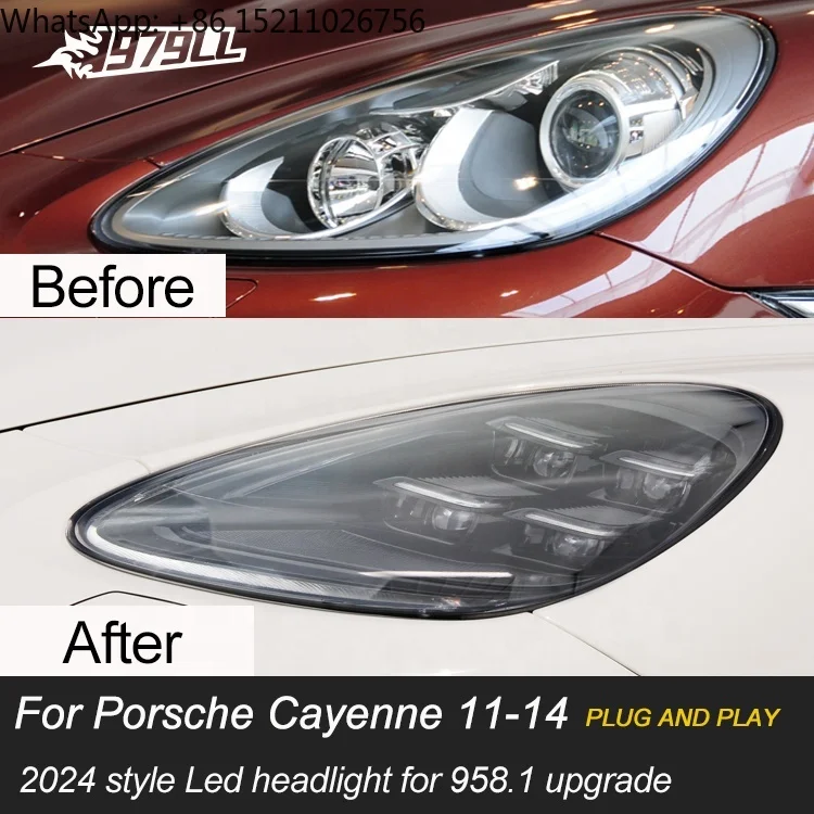 Plug and Play 2011 2012 2013 2014 958.1 Headlight Upgrade to 2024 Pdls Style Led Headlights for Porsche Cayenne  958 92A