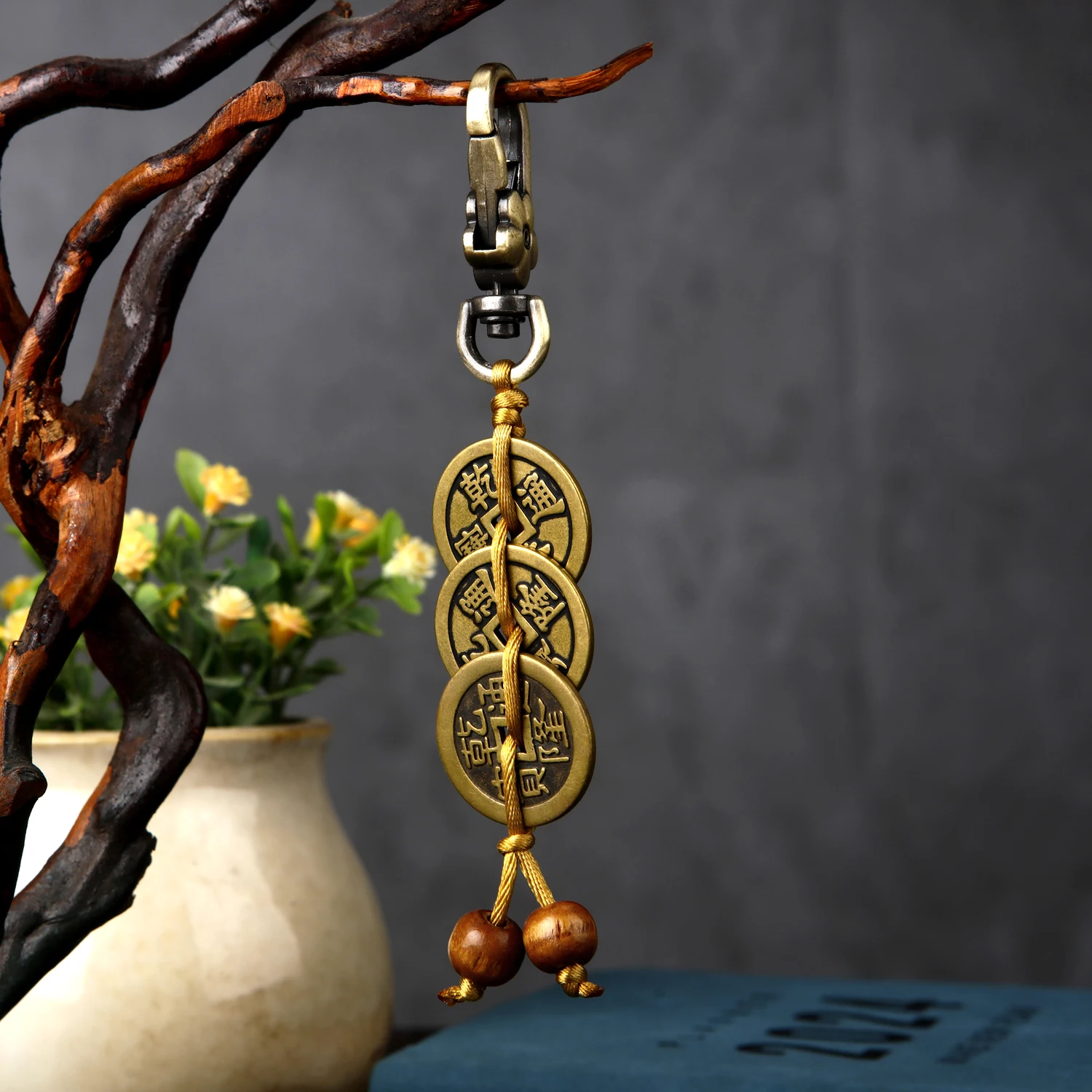 

Three Emperor Money Lucky Charm Ancient Coins 1Pcs Chinese Copper Coin Gift Copper Coins Keychain Good Fortune