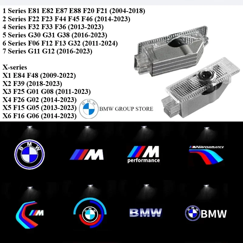 

2/4Pcs LED Car HD Door Welcome Light For BMW 1 2 3 4 5 6 7 Z X Series F15 E70 E60 E90 E92 G11 G30 X1 F48 X2 F39 X3 G01 X4 G02 X5