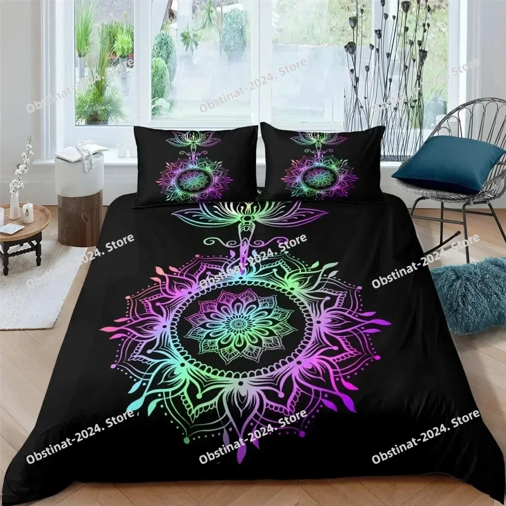 

Bohemian Lotus Mandala Flower Bedding Set Boys Girls Twin Queen Size Duvet Cover Pillowcase Bed Kids Adult Home Textileextile