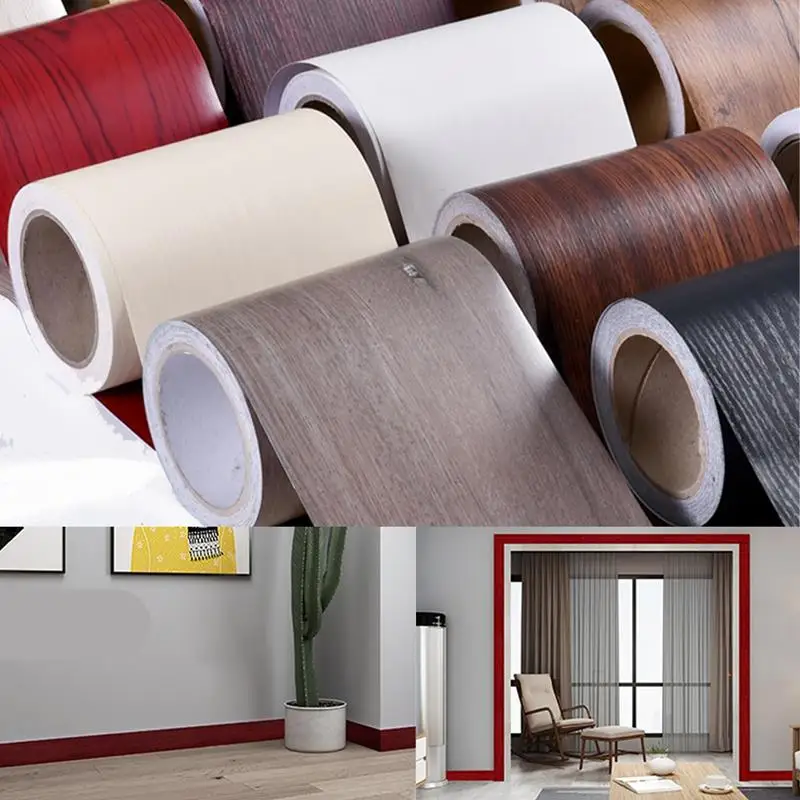 10M/Roll Realistic Wood Grain Repair Adhensive Duct Tape Floor Furniture Renovation Skirting Line Sticker Home Decoration