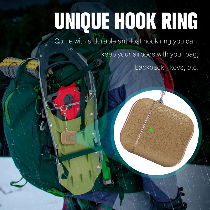 Juste de protection en cuir pour écouteurs, motif litchi, housses de téléphone sans fil, sauna, génération 1/2