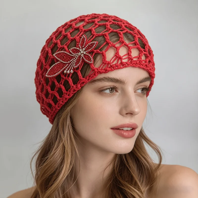 4 PCS Exquisite Hollow Out Net Cap With Butterfly Travel Vacation Photography Retro Styling Stage Performance Party Portrait