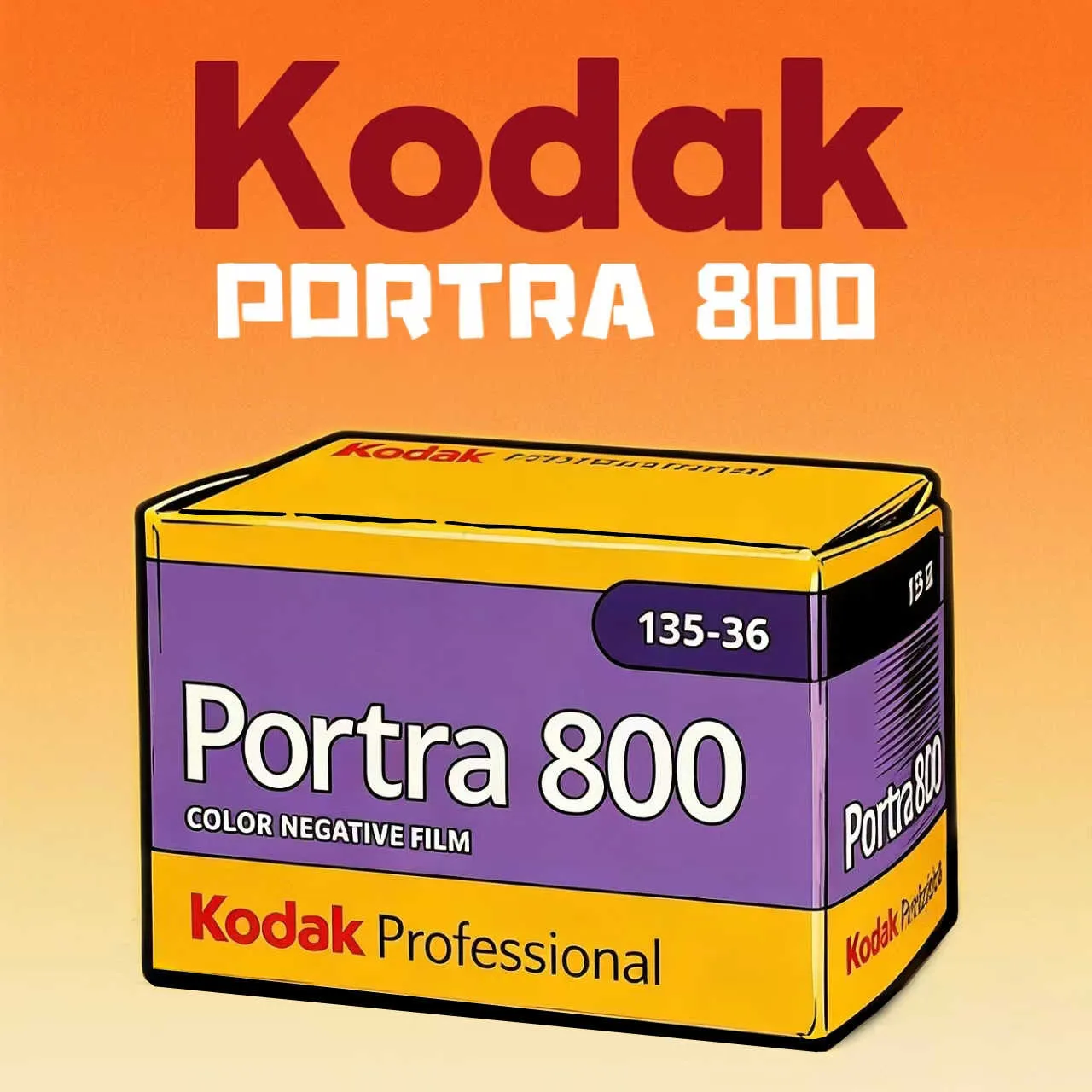 Película negativa en color Kodak Professional Portra 800, película de 35 mm, película negativa en color profesional de 135 mm (Fecha de vencimiento: 2027)