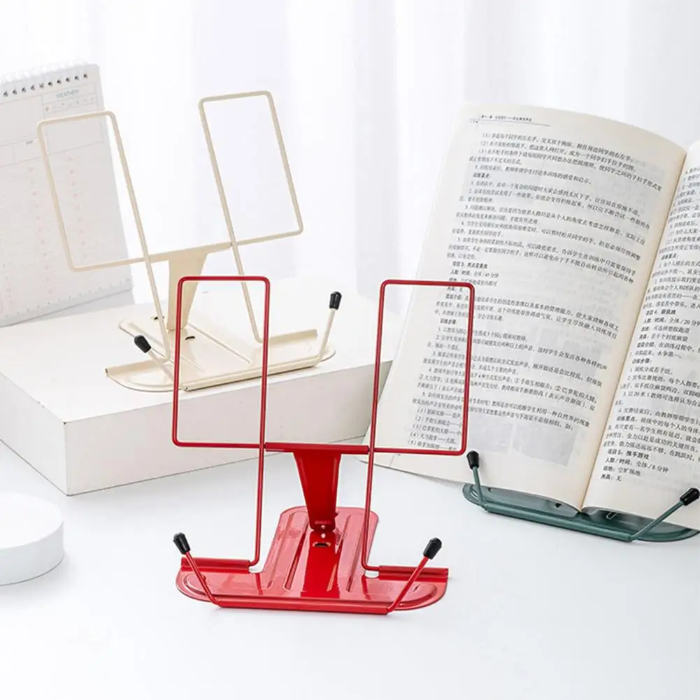 2025 حامل كتب معدني للقراءة حامل كتب بقية قابل للتعديل مع مقاطع الصفحة حامل المستندات المكتبية حامل الكتابة للوصفات Tex