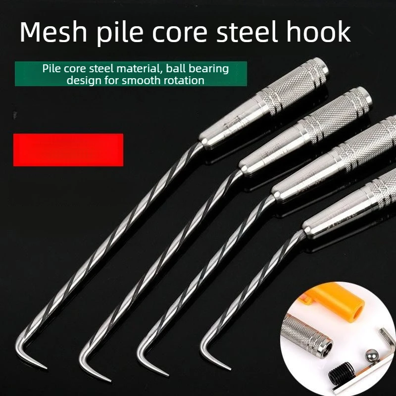 Construction Hook Stainless Steel Thread Rebar Tie Wire Twister with Hook Flexible Rotating Manual Rebar Binding Tool