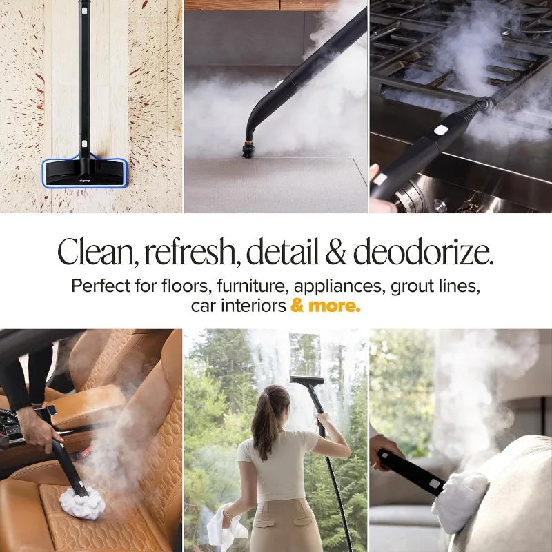 Dupray Neat Steam Cleaner – Floor Edition with 17-Piece Kit with 5 Extra Pads for Deep Cleaning Hardwood, Tile, Laminate