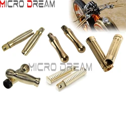 Brass Motorcycle Footpeg Foot Peg Male Mount Footrest Pedals Universal For Harley Chopper Bobber Cafe Racer Custom Honda Yamaha