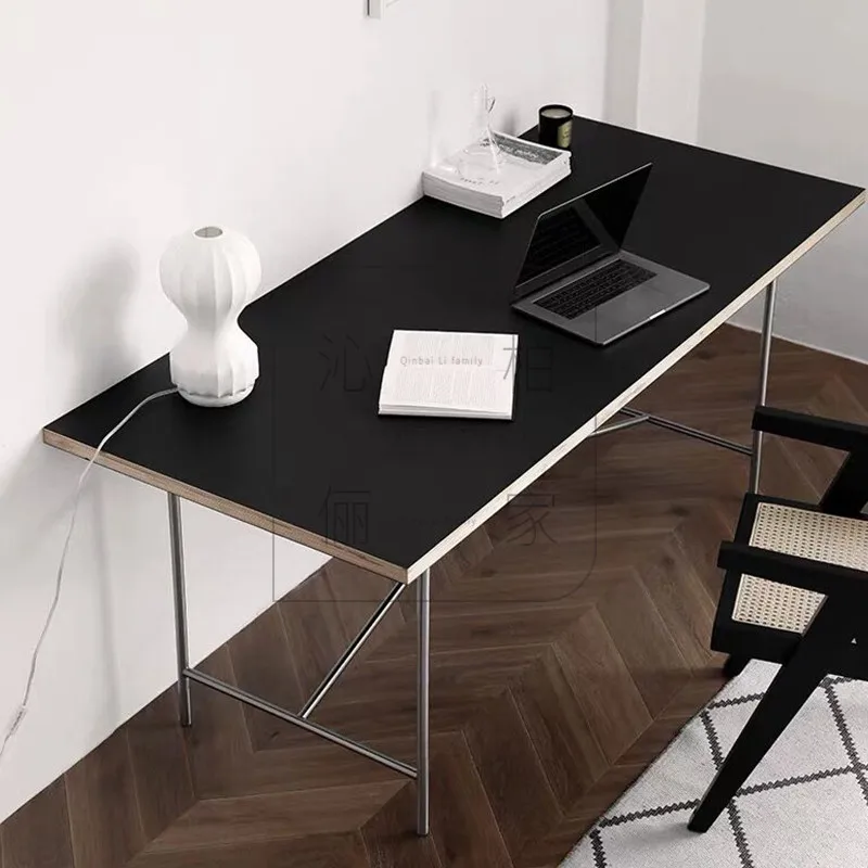 Stainless steel rectangular board wood conference table medieval desktop desk writing desk living room dining table