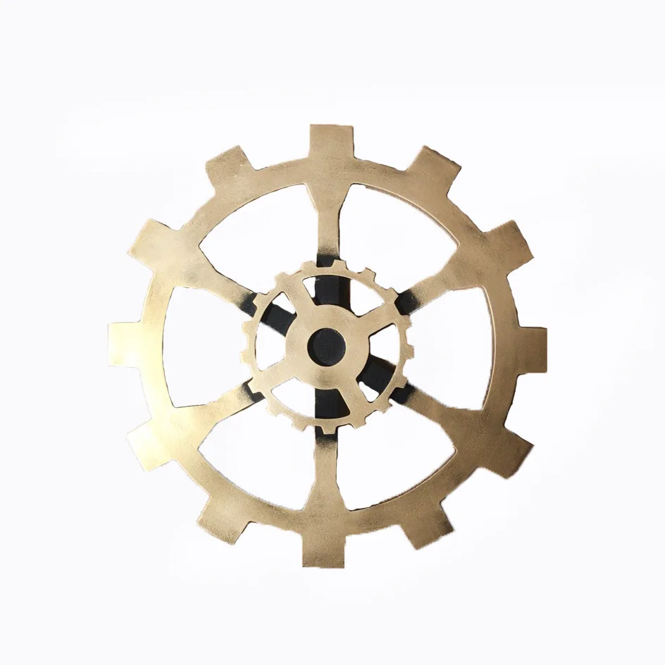 Industrial Home Decor Items - Vintage Wooden Gear Wall Art Steampunk Mechanical Decoración de Habitación for Bar Cafe Man view 2
