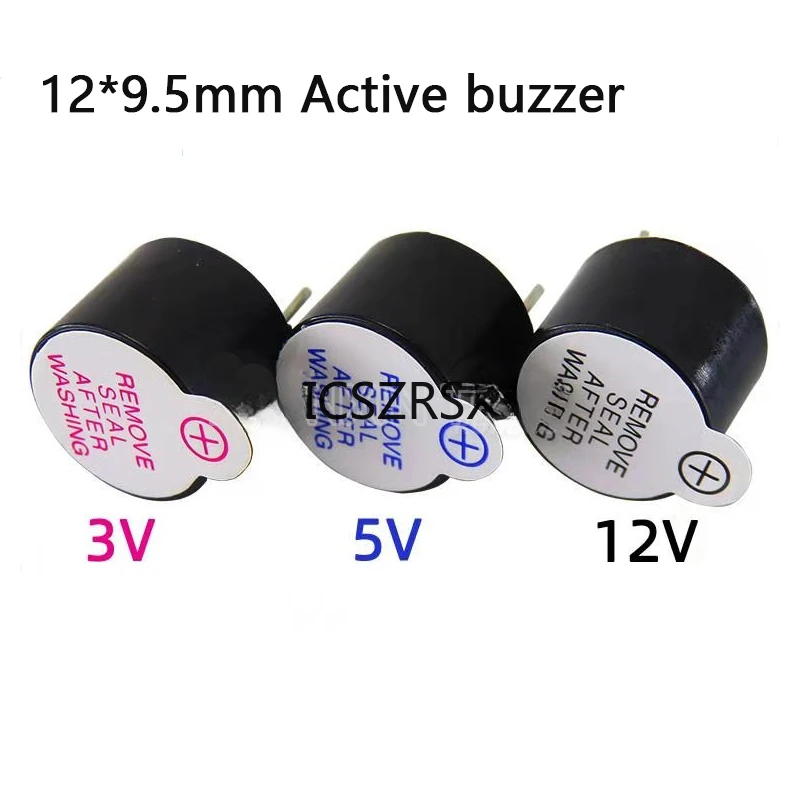 50PCS Active Buzzer 3V/5V/12V/16R TMB12A03 TMB12A05 TMB12A12 Magnetic Long Continous Beep Tone 12095 12*9.5mm 16R passive buzzer