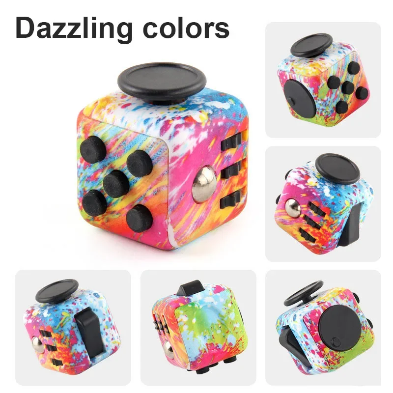 

Colorful toys Decompress dice handle cube decompression starry sky fingertip infinite Anti stress Game pad Toy for kids puzzle