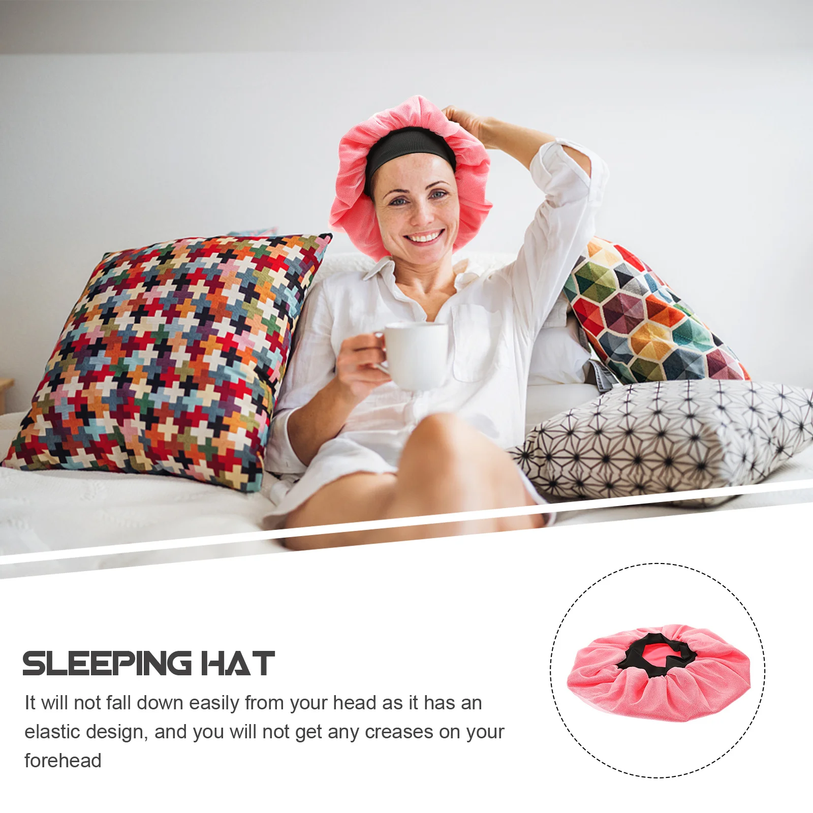 

Шелковый чепчик для волос, ледяной шелковый атлас, женская спальная шапка для ухода за волосами, уменьшение трения, широкий край, эластичный дизайн, многофункциональный душ