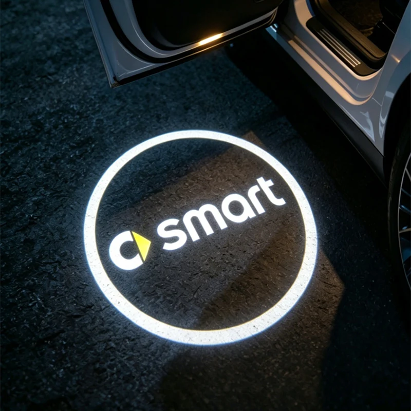 2 Luces LED Inalámbricas para Puerta de Coche con Proyección de Logotipo, para Smart EQ Fortwo Forfour 453 451 452 450 454 Roadster Forjeremy