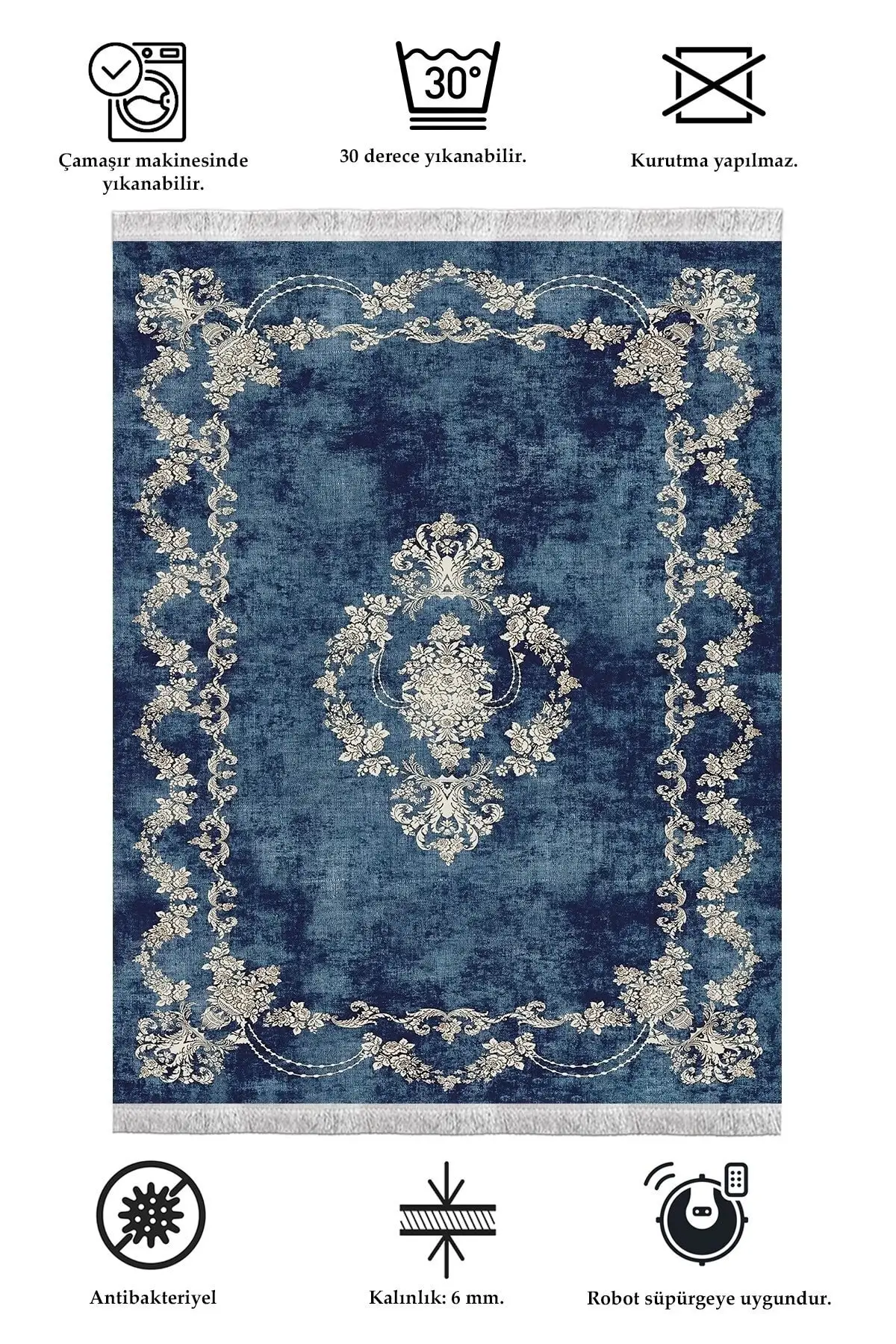 

DOLBOVI Vintage digital printing washable non-slip base stain resistant living room carpet