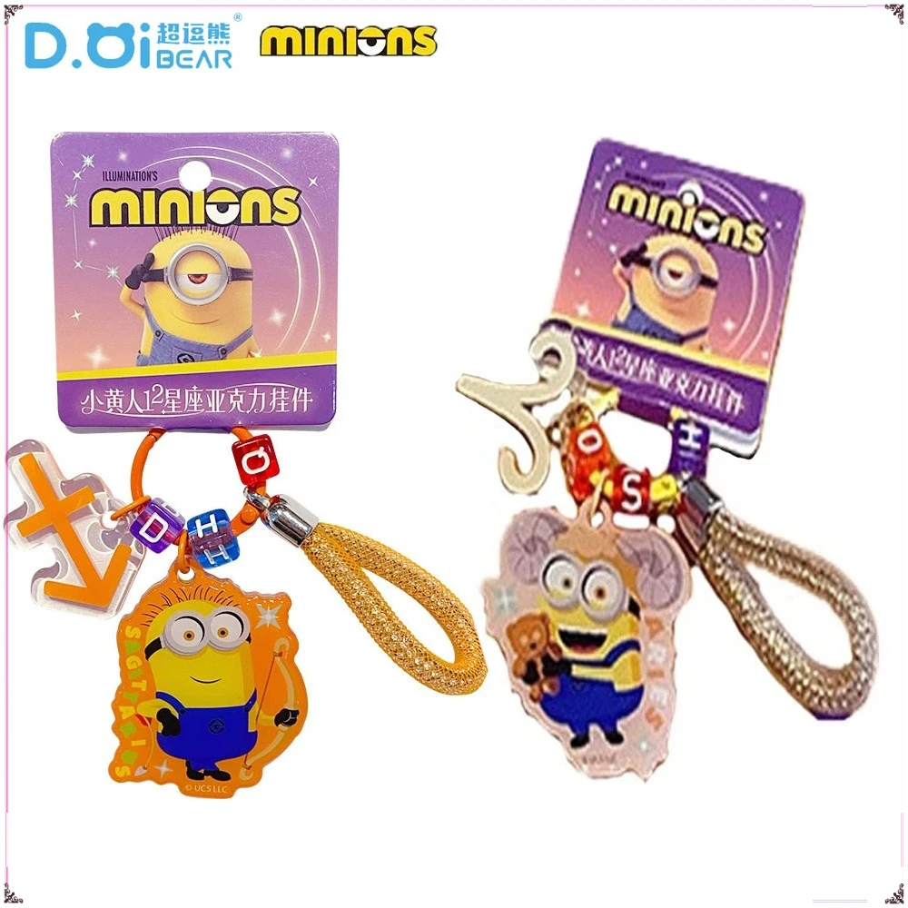 

Genuine Minions Series Keychains Cartoon Doll Exquisite Backpack Pendant Keyrings Car Key Chains Accessories Kids Creative Gifts