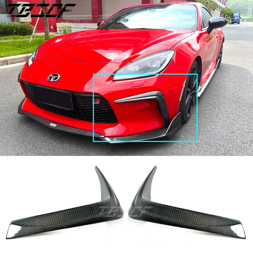 Real Carbon Fiber Tom`s Front Bumber Decoration For 2022 Toyota GR86 ZN8 FA24 Carbon Fiber Accessories