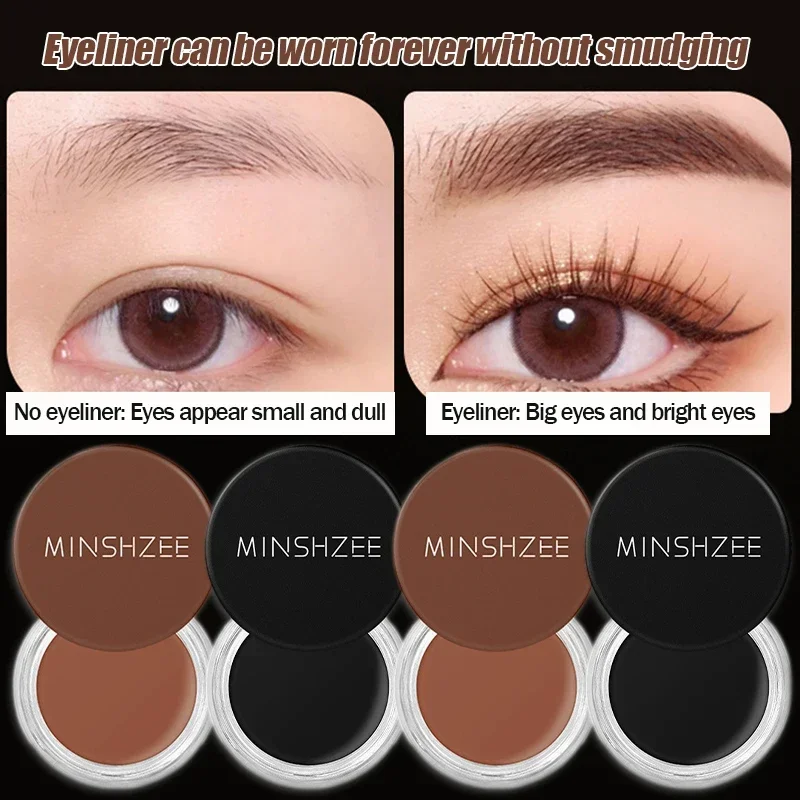 Heallor Make-up Eyeliner Creme schwarz natürlich braun Eyeliner wasserdicht langlebig seidig cremig schnell trocknend Eyeliner weich enlar