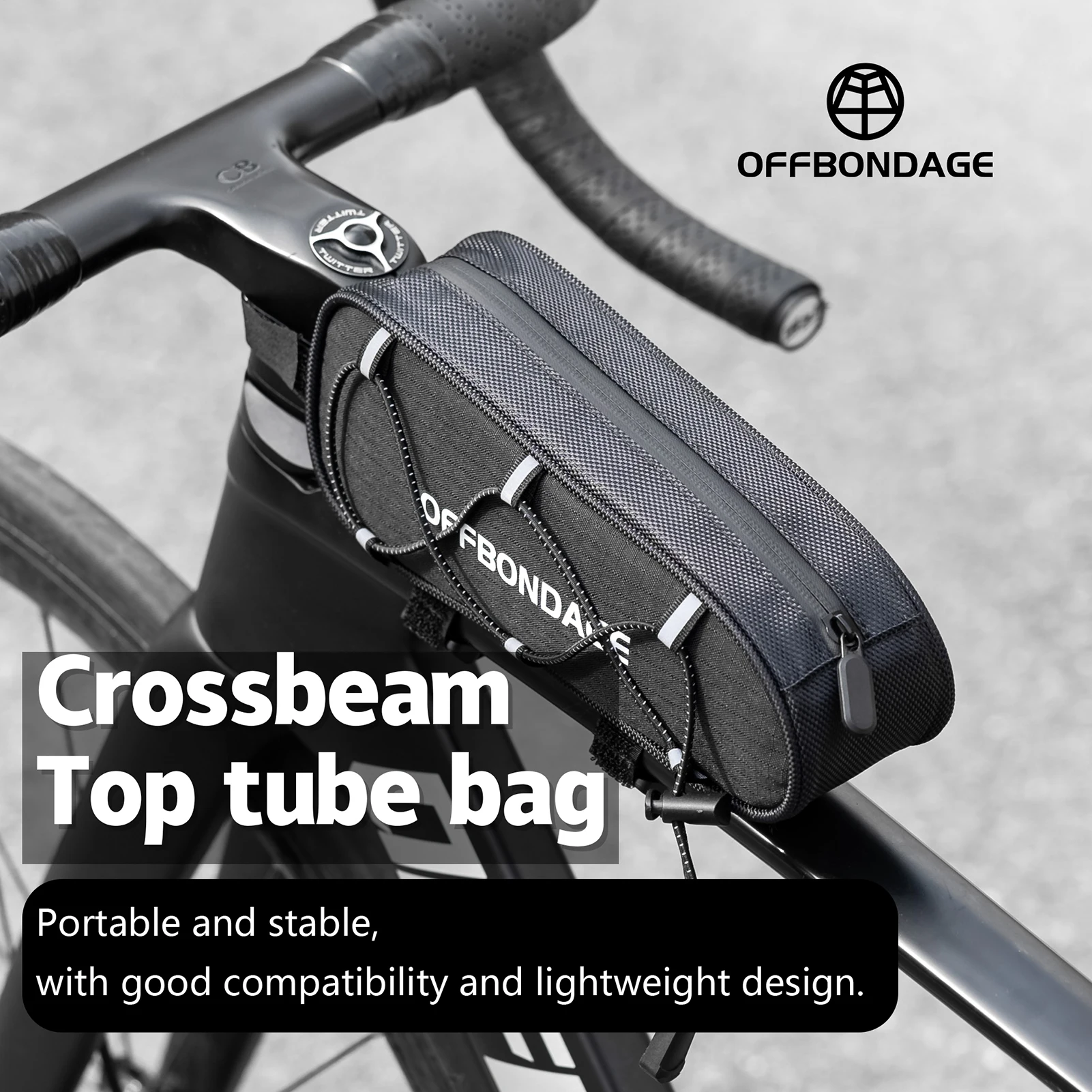 OFFBONDAGE Fahrradtasche, wasserdicht, reflektierend, für den vorderen oberen Rahmen, Fahrradtasche, großes Fassungsvermögen, MTB, Rennrad, Zubehör