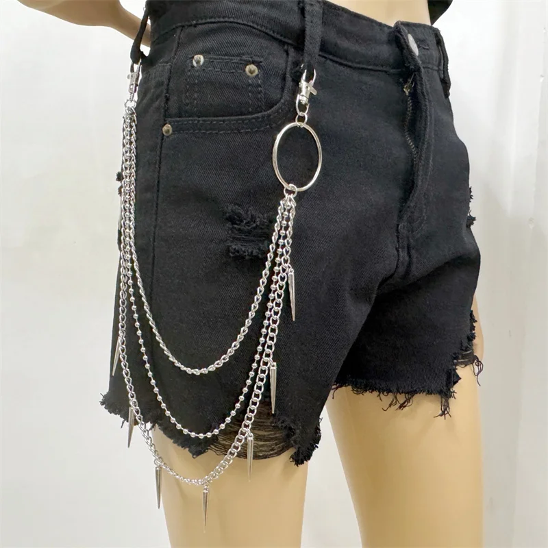 New Hip-hop Punk Metal Rivets Pants Chain Multi-layer Waist Chain Dress Up Pants Hundred With Jewelry