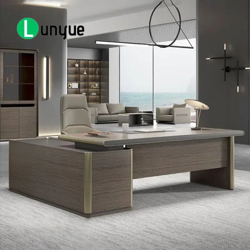 High End Executive Desk for CEO Office Commercial Furniture Large Computer Workstation for General Manager Modern Business