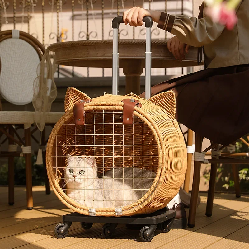 Cat Bag Outdoor Trolley Case Large Capacity Cat Backpack Breathable Hidden Sterilization Carrying Cat   rabbit