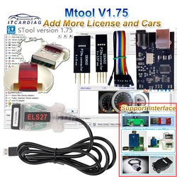 2025 MTool V1.75 herramienta de ajuste de corrección de kilometraje de Software juego completo Dongle + adaptador Denso + conector de Pin Denso Cable ELS27