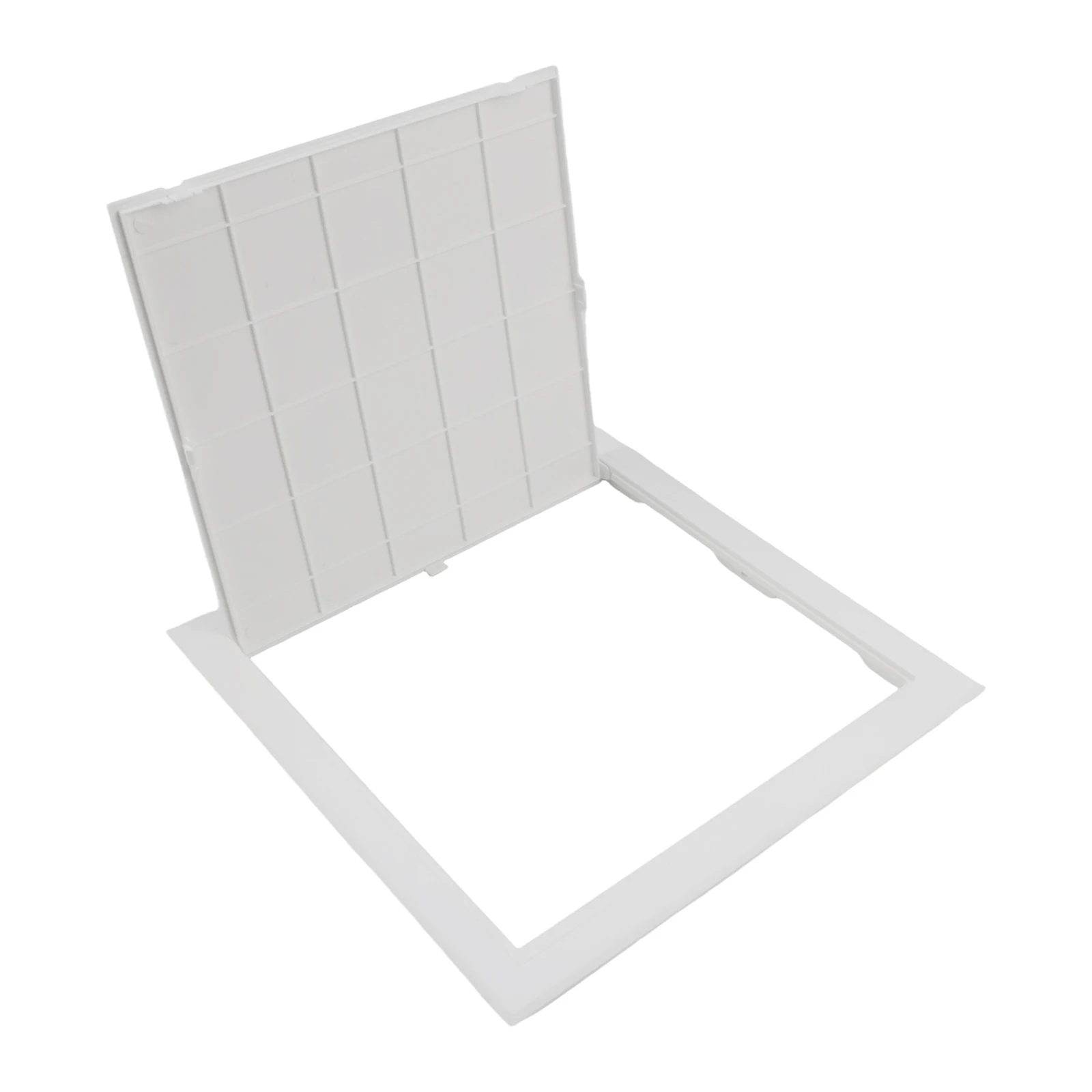 

Inspection door cover plate made of PVC for sewer pipe service port with ventilation grille and removable cover for easy access
