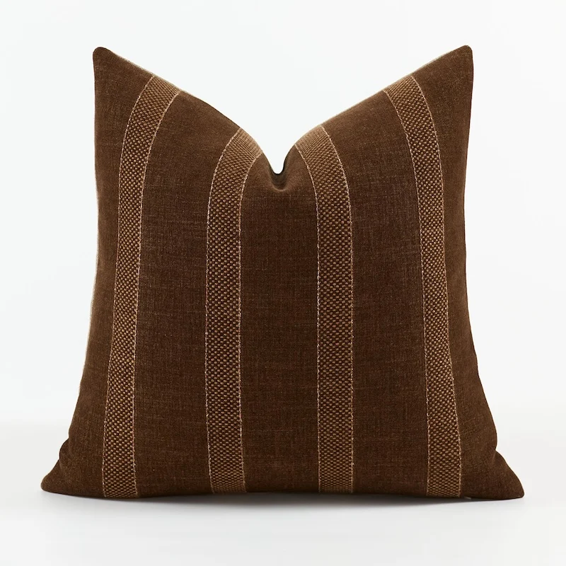 Brown Stripe Pillows Retro Luxury Cushion Case Simple Nature Decorative Pillow Cover For Sofa Chair Home Decorations