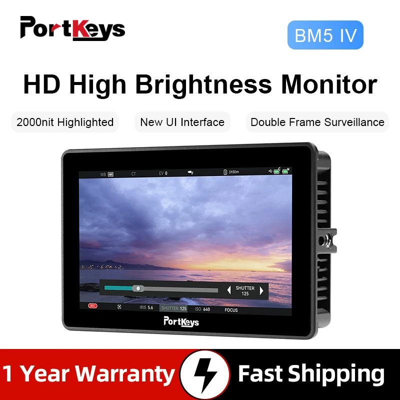 Portkeys BM5 IV 5.5“ 2000nits Touch Screen Monitor 39 Wide Color Gamut Camera Control Monitor Suppport SDI LUT Output 350g