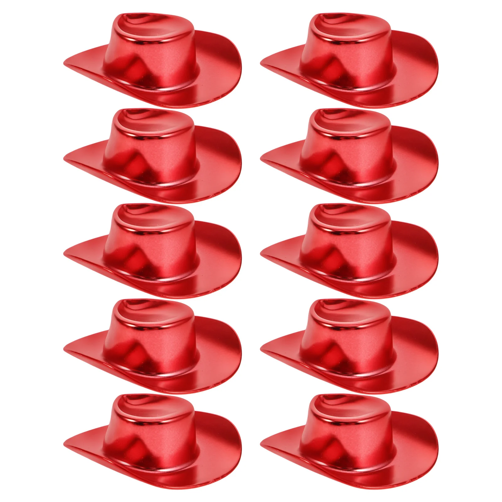 10 قطع من قبعة راعية البقر الصغيرة البلاستيكية المصغرة لتزيين القبعة خفيفة الوزن وإكسسوارات التصوير الفوتوغرافي للحرف اليدوية المنزلية الصغيرة