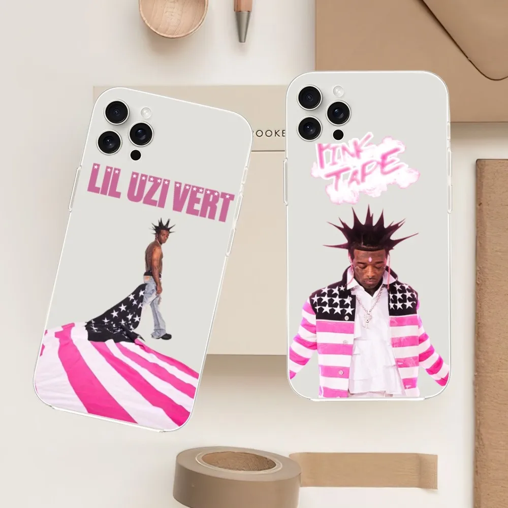 Rapper Lil U-Uzi Vert Pink Tape Phone Case For iPhone Mini Plus 11 13 12 14 15 16 Pro XS Max Transparent Shell