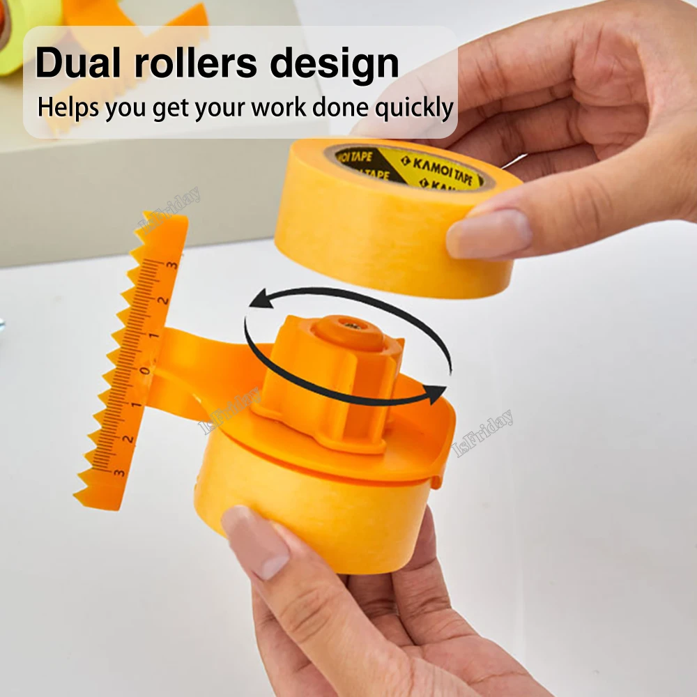 7Rolls 15M Adhesive Painter Masking Tape Applicator Dispenser Machine Wall Floor Painting Packaging Sealing Construction Tool