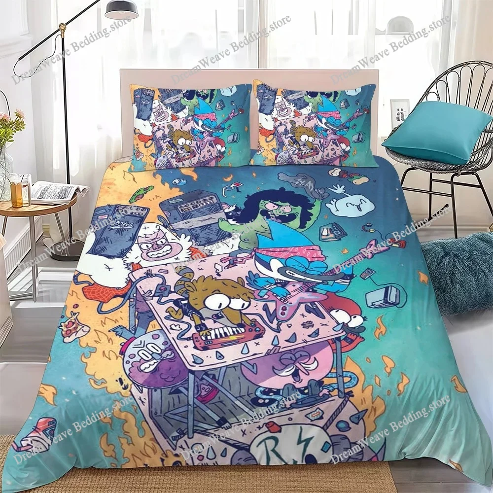 Cartoon Funny R-Regular Show Duvet Cover Set Home Style Bedding Soft Laundry Cotton Bed Student Dormitory Gift