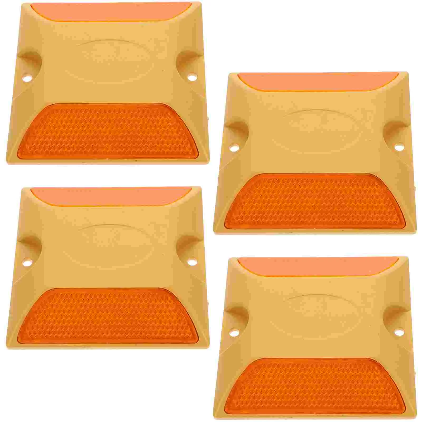 4 Pcs Reflector Road Pavement Markers Reflective Signs Driveway Reflectors Delineator Plastic