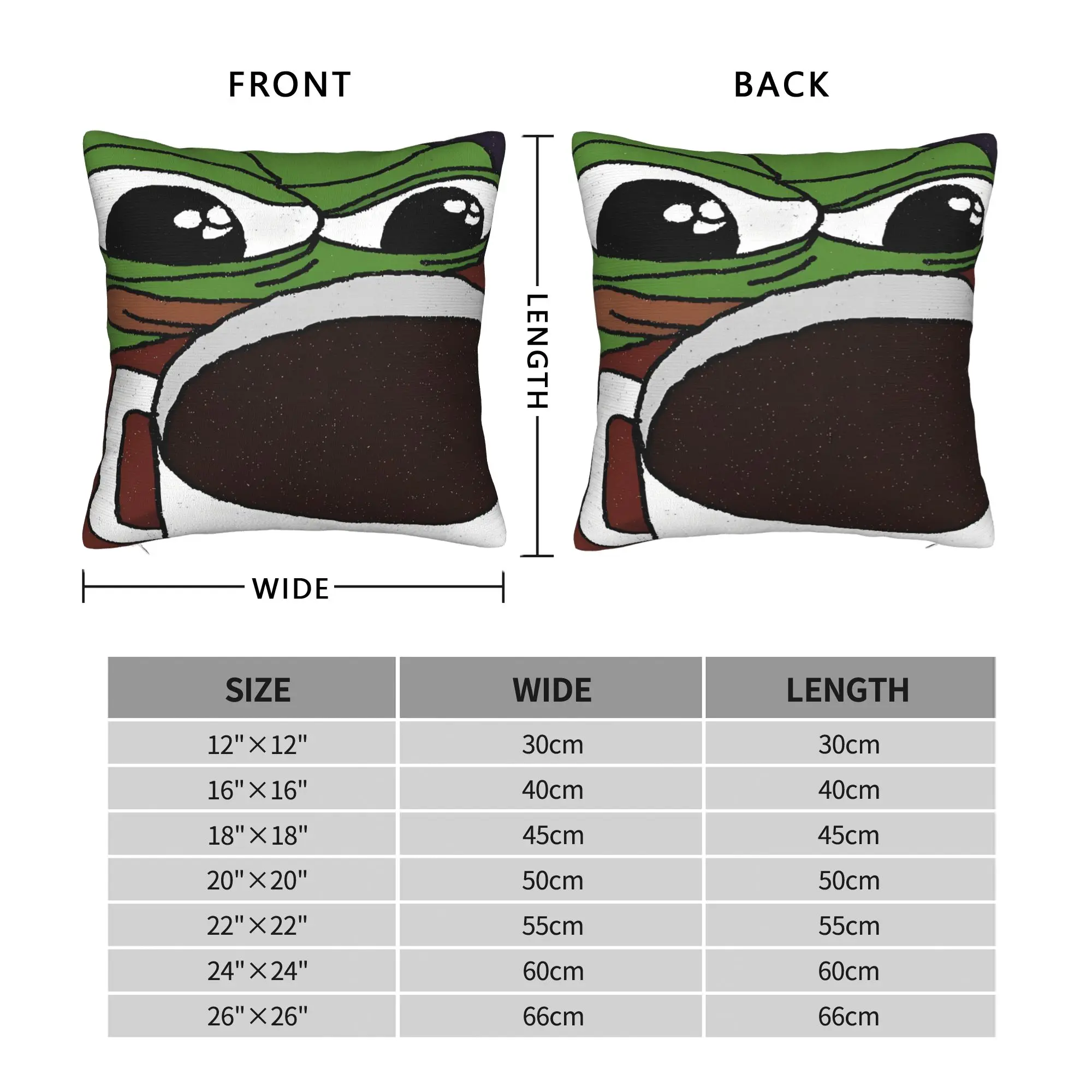 Pepe Meme Big Coffee Mug Shot Pillow Case  Print Pillow Cover Kawaii Cushion Cover For Chair Sofa Home Decor