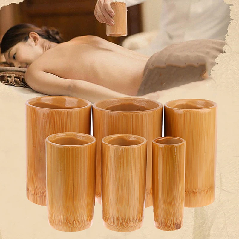 Traditional Chinese Jar Fire Cupping Set Body Therapy  Kit Carbonized Bamboo Suction Cups Acupuncture Massage