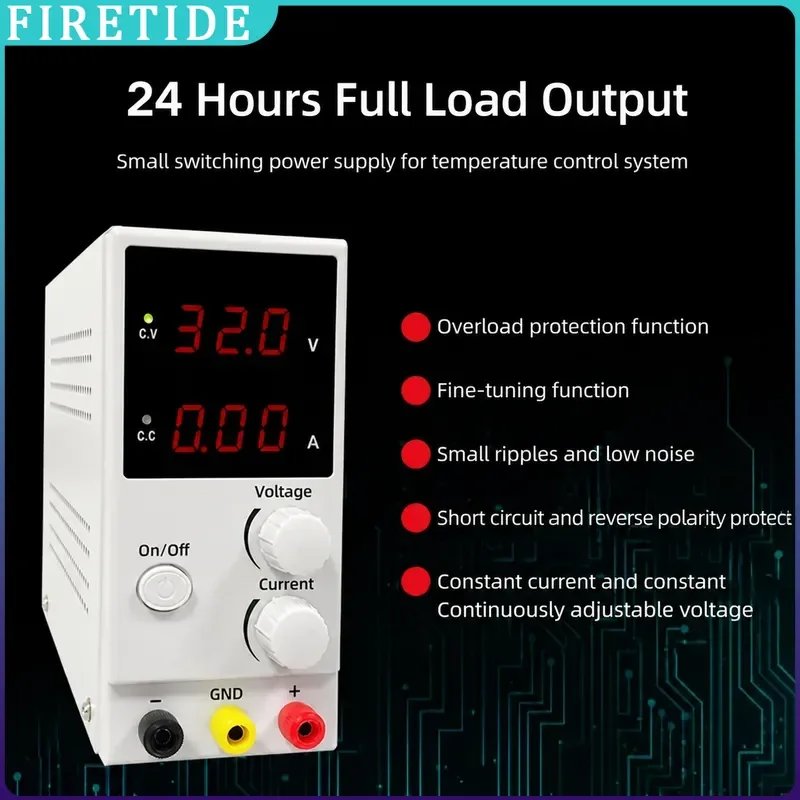 30V 10A Adjustable DC Bench Power Supply 3‑LED Display Voltage Regulated Power Source For Electronics Repair Lab Experiment