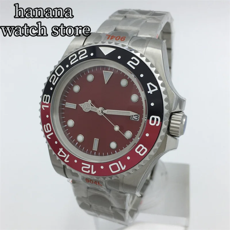 43mm Men's  Automatic Watch NH35A PT5000 Movement Sapphire Glass stainless steel bracelet one-way rotating ceramic bezel