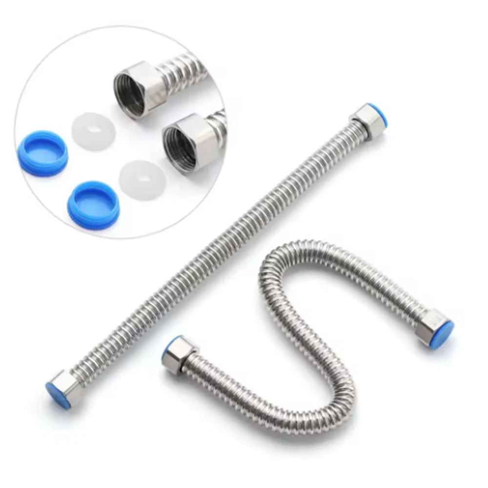 1PC304 Stainless Steel Corrugated Pipe High Pressure Explosion-Proof Water Heater Inlet Hose Basin Toilet Connection Outlet Pipe