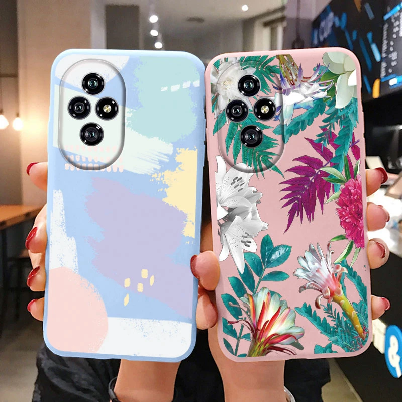 For Honor 200 Case Honor200 Phone Cover Popular Flower Lovely Cartoon Cat Soft Silicone TPU Funda For Honor 200 Protector Bumper