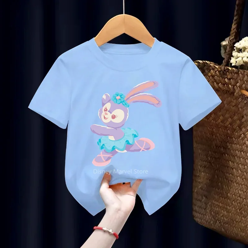 Children's casual short-sleeved Disney character stellalou cute children's short-sleeved top is a summer hit